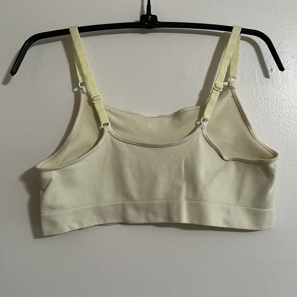 Champion Pale Yellow Sports Bra, Size L/XL - Picture 2 of 4